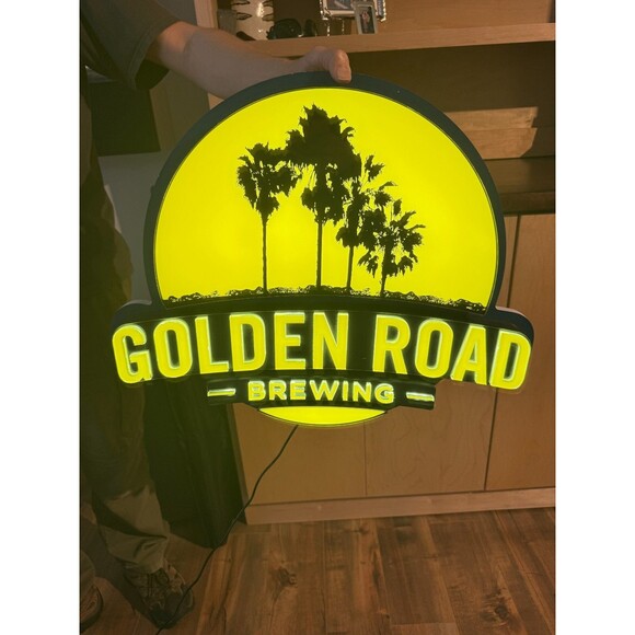 Golden Road Brewing Beer LED Light Up Display Sign Yellow Bar Antigo Zeon WORKS - Picture 2 of 9